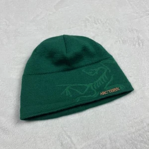 Arcteryx Bird Head Toque Beanie Logo Spellout Wool Blend Green/Orange OSFA - Picture 1 of 10