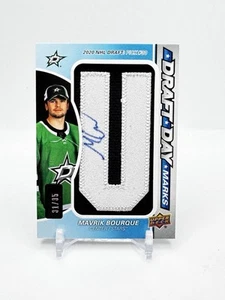 MAVRIK BOURQUE 2024-25 UD SP Game Used Draft Day Marks Rookie Patch Auto /35 - Bild 1 von 2