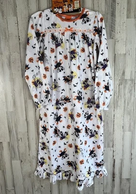 Disney Minnie Mouse Halloween Girls Long Sleeve Pumpkin Nightgown Size 8 New - Image 1 of 4