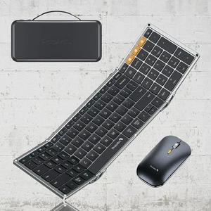 ProtoArc Foldable Keyboard and Mouse, XKM01 Folding Wireless Keyboard Mouse Comb - Picture 1 of 13