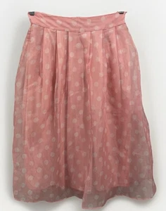 Her Destiny Vintage Pink Polka Dot Tulled Skirt Women’s Large Zip Back 1/2 EW - Picture 1 of 9