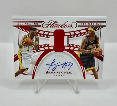 2023-24 Flawless JERMAINE O'NEAL Ruby Foil All-NBA Ink ON CARD AUTO Pacers /15 - Image 1 of 2