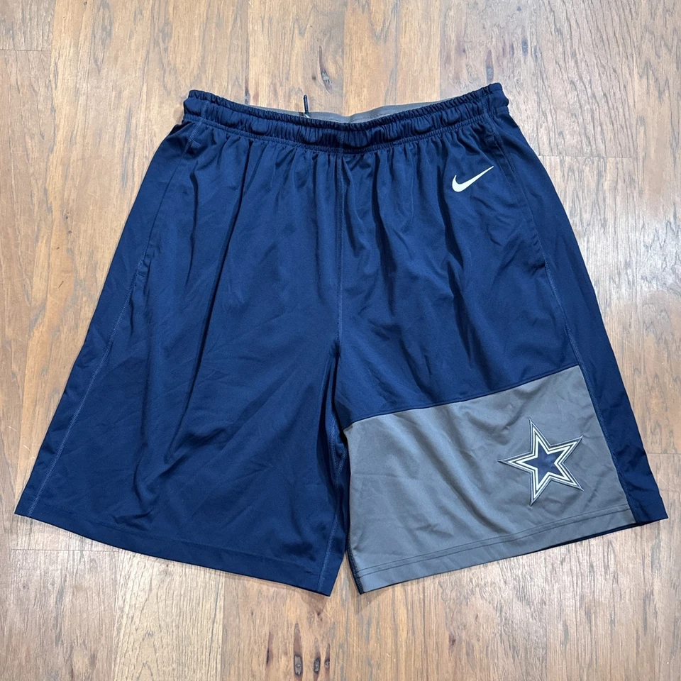 Мужские шорты Dallas Cowboys размер XL синие Nike Dri Fit для тренировок на поле NFL - Изображение 1 из 4