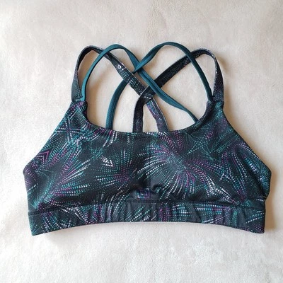C9 Champion Black Multicolor Firework Dot Pattern Strappy Back Sports Bra Size M - Image 1 of 2