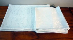 8 Lenox Matelasse Floral Set Of 4ea Table Placemats & Napkins Light Powder Blue - Picture 1 of 7