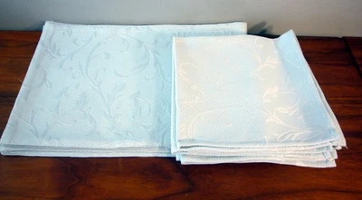 8 Lenox Matelasse Floral Set Of 4ea Table Placemats & Napkins Light Powder Blue - Image 1 of 4