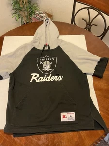 Mitchell and Ness Kurzarm Fleece Hoody OAKLAND RAIDERS Neu Grau Schwarz - Bild 1 von 11