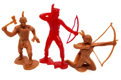 Tim Mee Fighting Indians VTG Plastic Toys Set of 3 1960s - Image 1 of 4