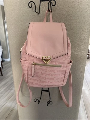 Juicy Couture MODERN CHIC MEDIUM BACKPACK MACROON PINK DOT LOGO $99 NEW w/TAGS - Image 1 of 4