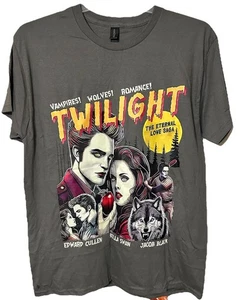 Camiseta Gráfica Crepúsculo - Talla Grande - Nueva - Gris - ¡Vampiros! ¡Lobos! Romance - Imagen 1 de 4