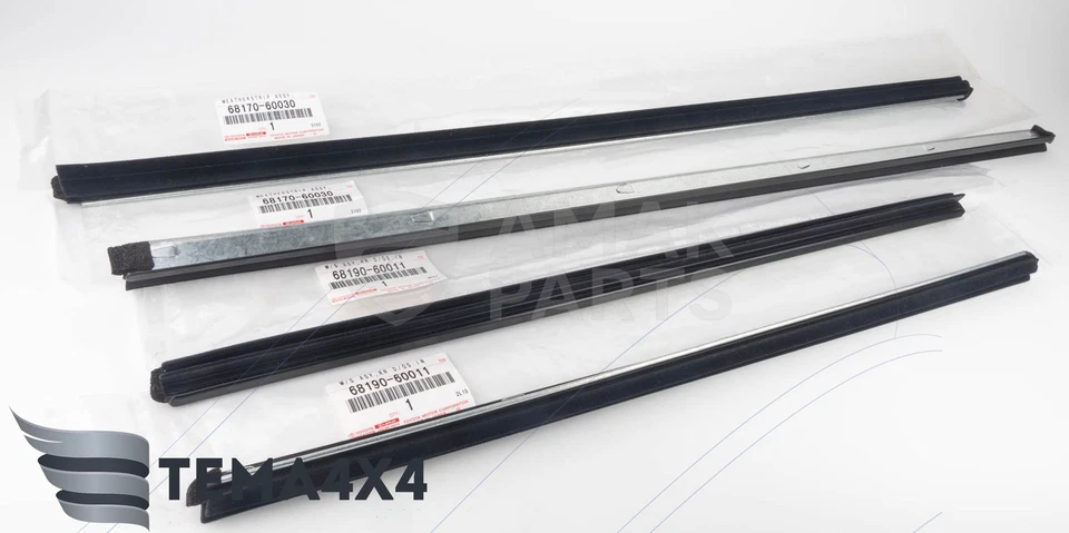Juego de tiras de intemperie de cinturón interior genuino OEM para LX450 Toyota Land Cruiser 6817060030 Foto 1 de 2