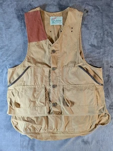 Vintage Duxbak Aero Hunting Vest Mens Large Tan Canvas Game Pouch USA Upland 60s - Picture 1 of 12