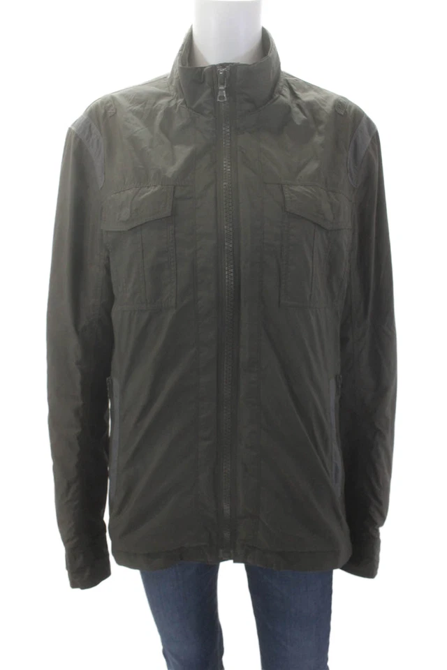 Chaqueta informal Elie Tahari para mujer texturizada manga larga forrada cremallera verde talla S Foto 1 de 4