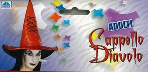 Halloween Carnevale CAPPELLO ROSSO DIAVOLO STREGA, WITCH HAT CARNIVAL - Imagen 1 de 1