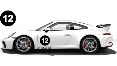 Calcomanía adhesiva de vinilo con número de coche deportivo de carreras de carreras de carreras de rally para puerta personalizada  Foto 1 de 4