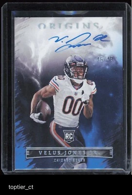 2022 Panini Origins #RAU-VJO Velus Jones Jr. Rookie Autographs Blue #/49 - Image 1 of 2