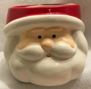 Weihnachtsmann glasierte Keramik Kopf Übertopf Vase Kekse Süßigkeiten Retro Vintage 5" - Bild 1 von 8