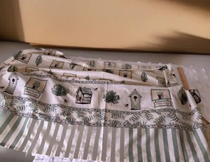 VTG Springs Fabric Shower Curtain Valance Birdhouses Country Farmhouse Cottage - Picture 1 of 10