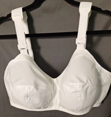 Sutiã 42C sem fio algodão poli retrô pin-up branco sem fio forma requintada sutiã - Imagem 1 de 4