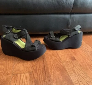 Fornarina Woman’s Black Platform Sandals Size 38 - Picture 1 of 3