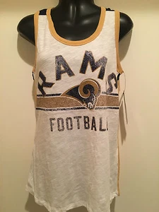 Los Angeles RAMS Ladies Tank Top - Distressed Team logo RAMS Tank Top by G-III - Picture 1 of 11