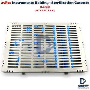 DENTAL AUTOCLAVE STERILIZATION CASSETTE BOX RACK TRAY-FOR 25 INSTRUMENTS - Picture 1 of 5