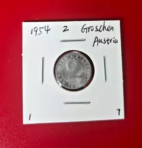 1954 2 GROSCHEN AUSTRIA COIN - NICE WORLD COIN !!! - Picture 1 of 2
