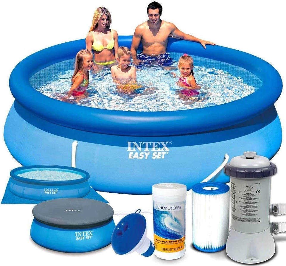 Intex - Set Piscina 305 cm con pompa filtro, telo base, cover cloro e dispenser - Image 1 of 1