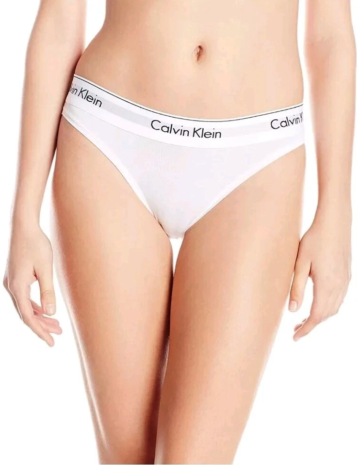 Calvin Klein Modern Cotton Logo Bikini F3787 White Small Wp1