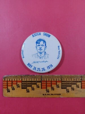 Prendedor promocional de exhibición de tarjetas de béisbol ASCCA 1974 Christy Mathewson  Foto 1 de 3
