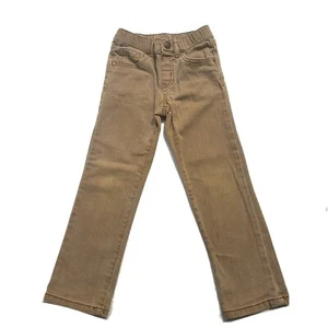 Boys Gymboree Pants Size 4T Flight School Tan Denim Elastic Waist - Picture 1 of 5