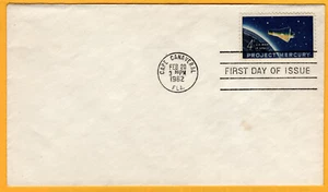 #1193 4 Cent Project Mercury February 20 1962 Cape Canaveral, No Cachet, Unadd - Picture 1 of 1