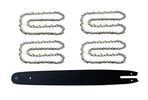 45cm / 1,3 mm / 3/8" / 62 TG Schwert + 4X Kette für Scheppach CSE2700 Kette - Bild 1 von 6