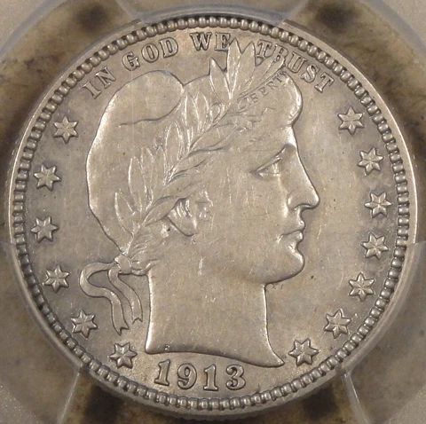 1913 Barber Quarter 25c PCGS Certified AU50 Cover