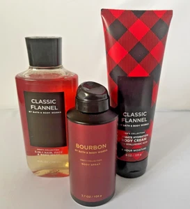 Bath & Body Works Mens COLLECTION CLASSIC FLANNEL CREAM SHOWER GEL SPRAY BOURBON - Picture 1 of 1