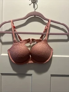 SO Underwire Padded Pink Bra Size 34B Adjustable Strap Hook & Eye - Picture 1 of 4