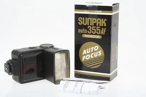 Sunpak Auto 355AF, Aufsteckblitzgerät für analoge EOS Kameras, in OVP - Bild 1 von 3