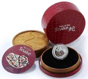 2013 .999 Pure Silver Colorized Coin Niue $1 Year Of The Snake with Box and COA - Picture 1 of 5