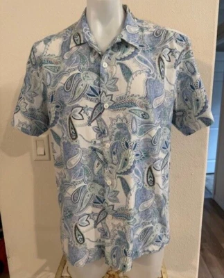 CAMISA TOMMY BAHAMA PAISLEY AZUL Y BLANCA TALLA GRANDE EXCELENTE ESTADO Foto 1 de 4