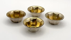Antike Webster Co Sterlingsilber zierliche Schalen mit vergoldeter, gehämmerter Oberfläche (WeP) - Bild 1 von 6