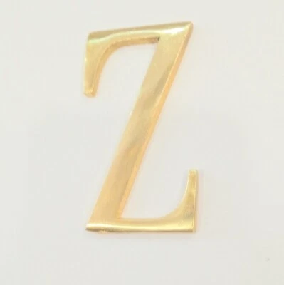 100MM (4Inch) Brass Home 26 Polish Gold Wall Mounted Door Mounted Letters Z - Image 1 of 3