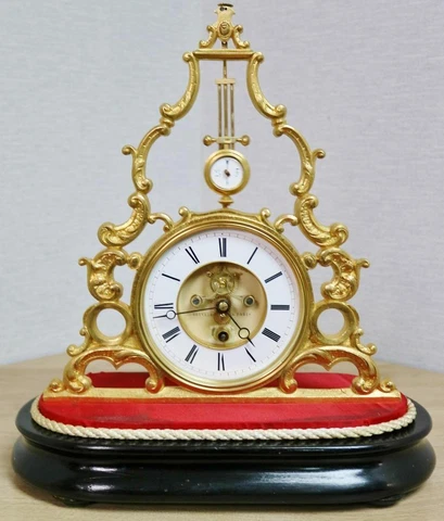 Antique French 8 Day Mystery Pendulum Bronze Ormolu Skeleton Mantle Clock Cover