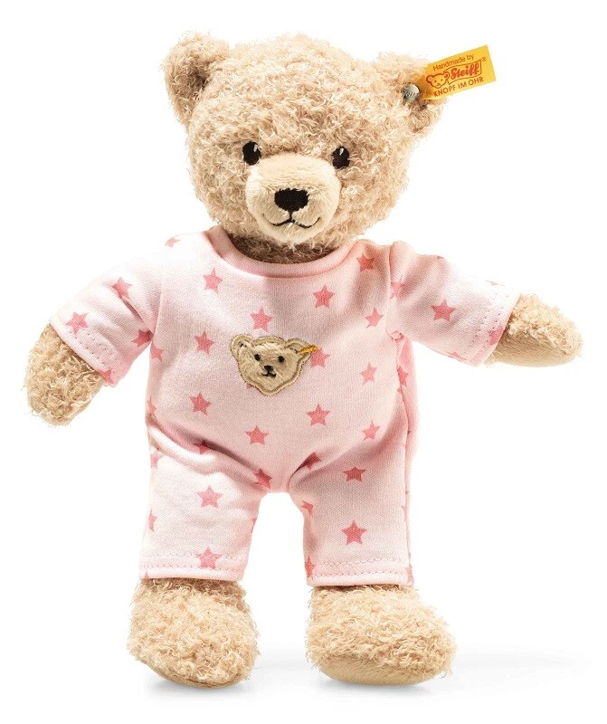 Steiff Pink Pyjama Teddy Bear - baby safe washable plush - 25cm - 241659 - Image 1 of 1