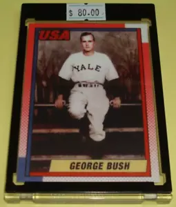 ⚾ 1990 Topps Béisbol #USA1 Presidente George Bush Universidad de Yale REIMPRESIÓN🔥 - Imagen 1 de 1