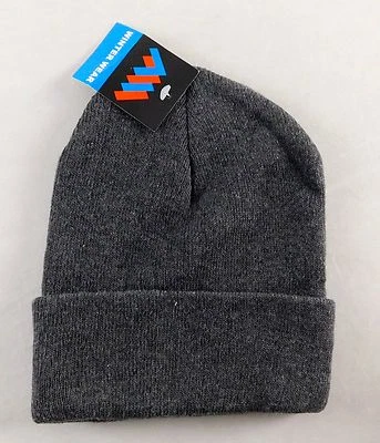 Gorro tejido gris liso ropa de invierno NUEVO color liso gorra de esquí cálido con etiquetas Foto 1 de 4