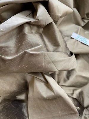 Designer Quality 100% Silk Shantung fabrics - Olive Gold!!! - Image 1 of 4
