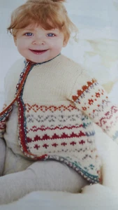 Knitting Pattern Baby's /Toddler Lovely Fairisle D.K Cardigan - Sizes 0-18 mths - Picture 1 of 2