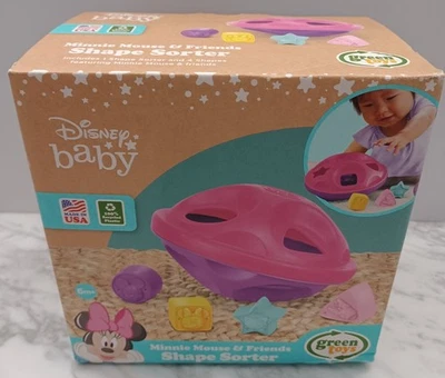 NEW Green Toys Disney Baby Minnie Mouse & Friends Shape Sorter Toy, Pink Purple - Image 1 of 4