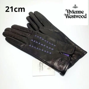 New Vivienne Westwood Gloves Leather Genuine Leather Black 21cm - Picture 1 of 5
