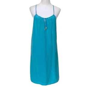 Alice & Trixie Silk Slip Dress Vibrant Blue Mini Dress Keyhole Tie Neckline XS - Picture 1 of 10